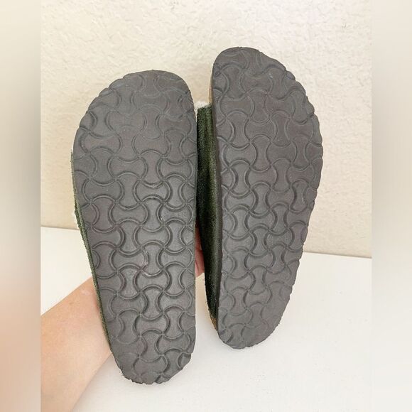 Birkenstock Shearling Arizona Green Suede Sandals Size 8/39 - Picture 9 of 12